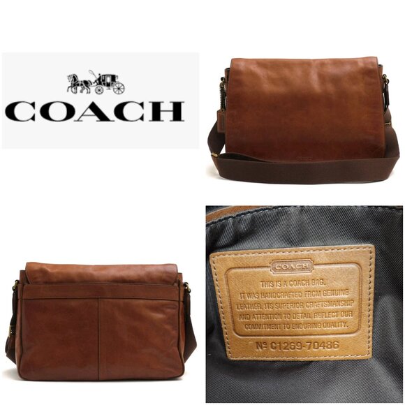 Coach Shoulder Bag 70486 Bleecker Courier Soft Port Leather Cowhide Flap Type - Picture 1 of 16